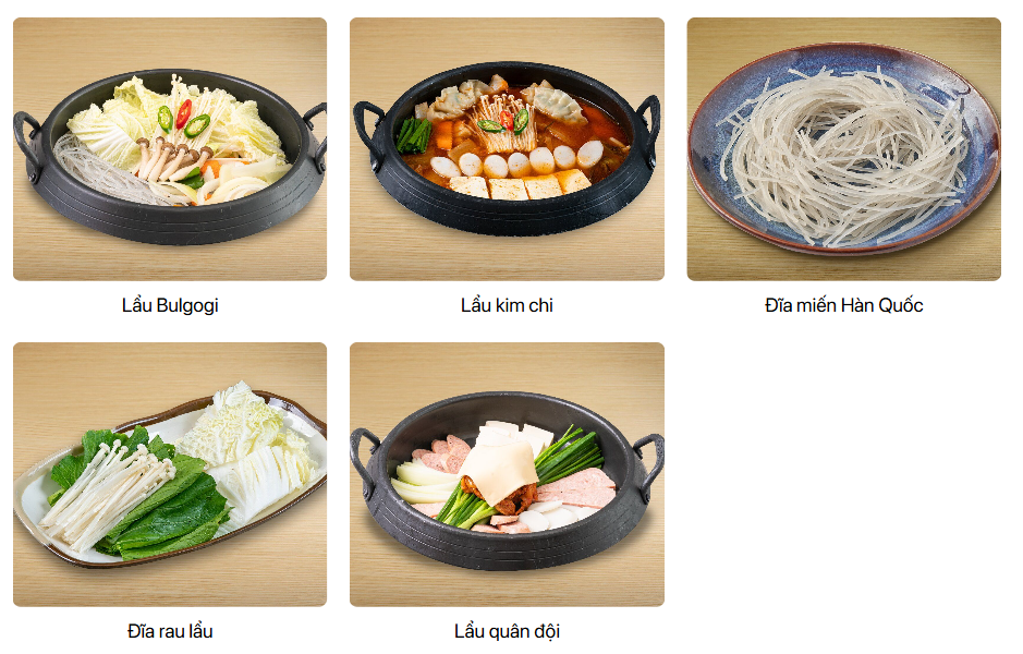 Các món lẩu buffet Xèo Xèo Classic