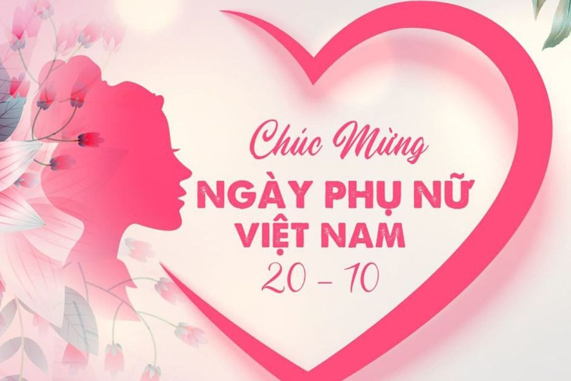Mẫu background 20/10 hình trái tim với thiết kế nữ tính, phù hợp làm thiệp chúc mừng. (Nguồn: Internet)