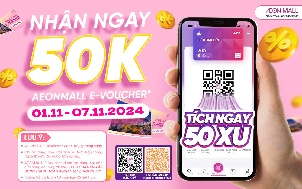 TÍCH XU LIỀN TAY NHẬN NGAY VOUCHER 50.000 VNĐ