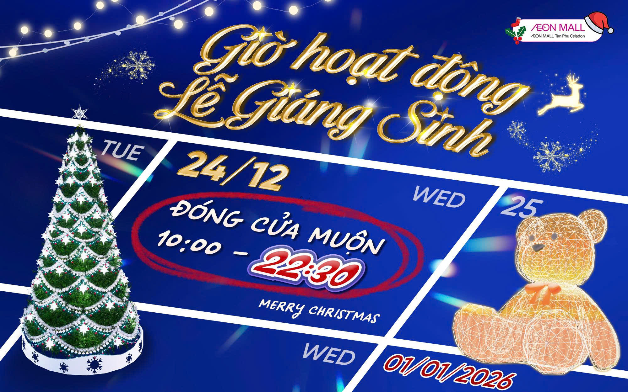 LỊCH HOẠT ĐỘNG LỄ GIÁNG SINH 2025