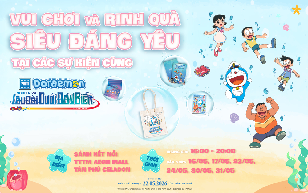 HÈ 2026, CÙNG DORAEMON KHÁM PHÁ ĐẠI DƯƠNG HUYỀN BÍ TẠI AEON MALL TÂN PHÚ CELADON