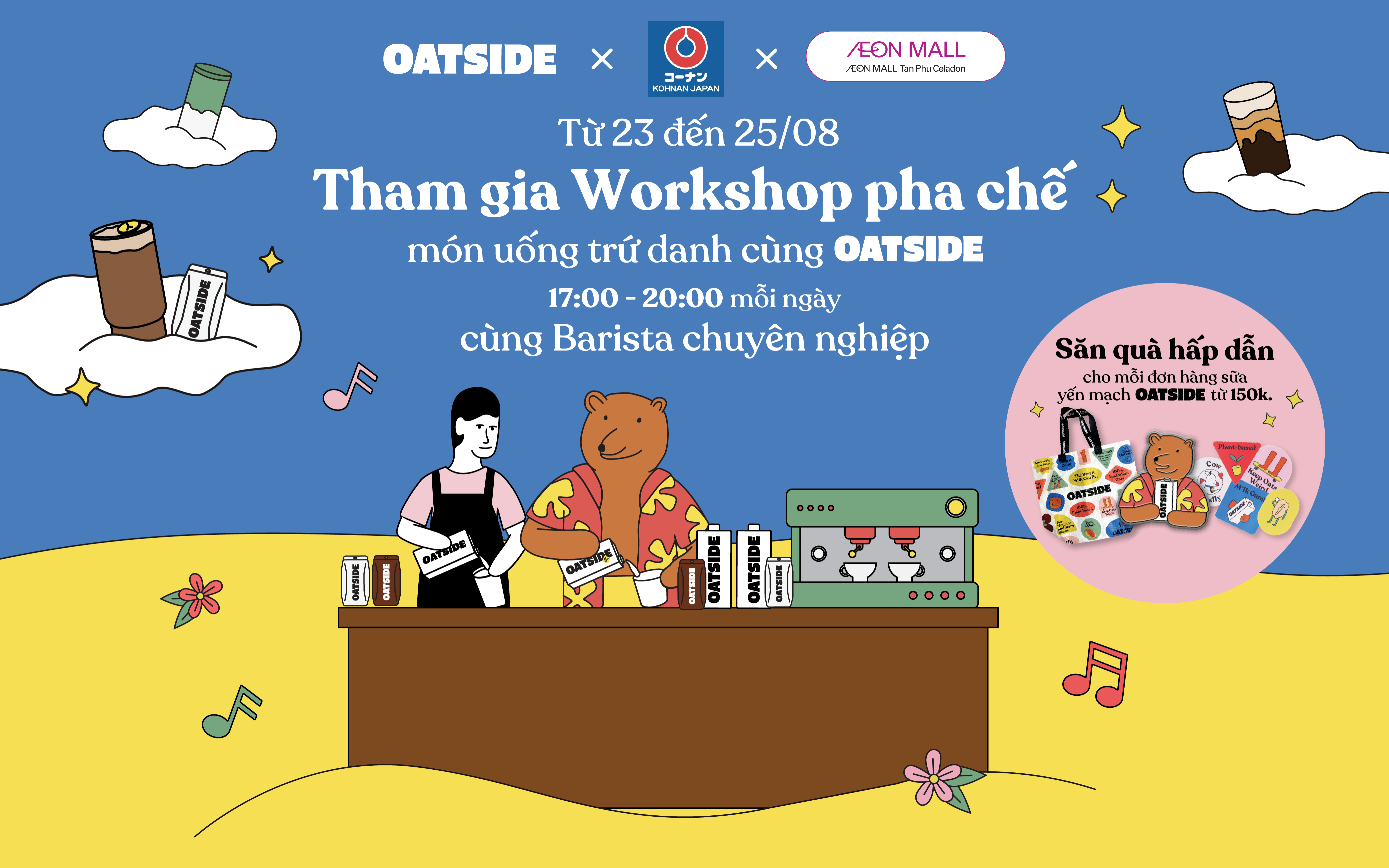 THỬ TÀI TRỞ THÀNH BARISTA, THAM GIA WORKSHOP PHA CHẾ CÙNG KOHNAN X OATSIDE