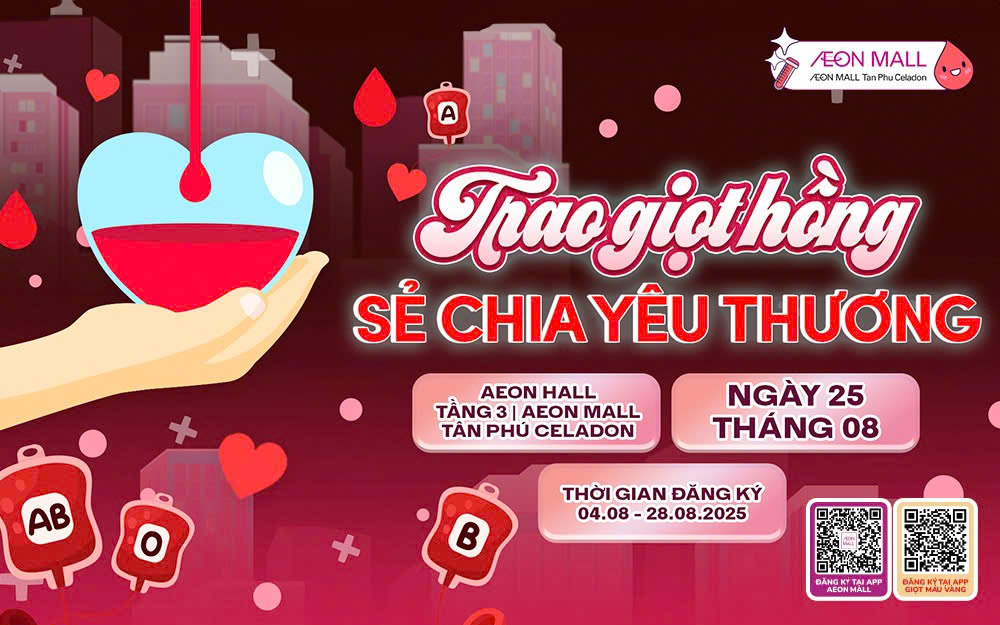 HIẾN MÁU NHÂN ĐẠO | 07:30 ~ 10:00 NGÀY 25/08/2025