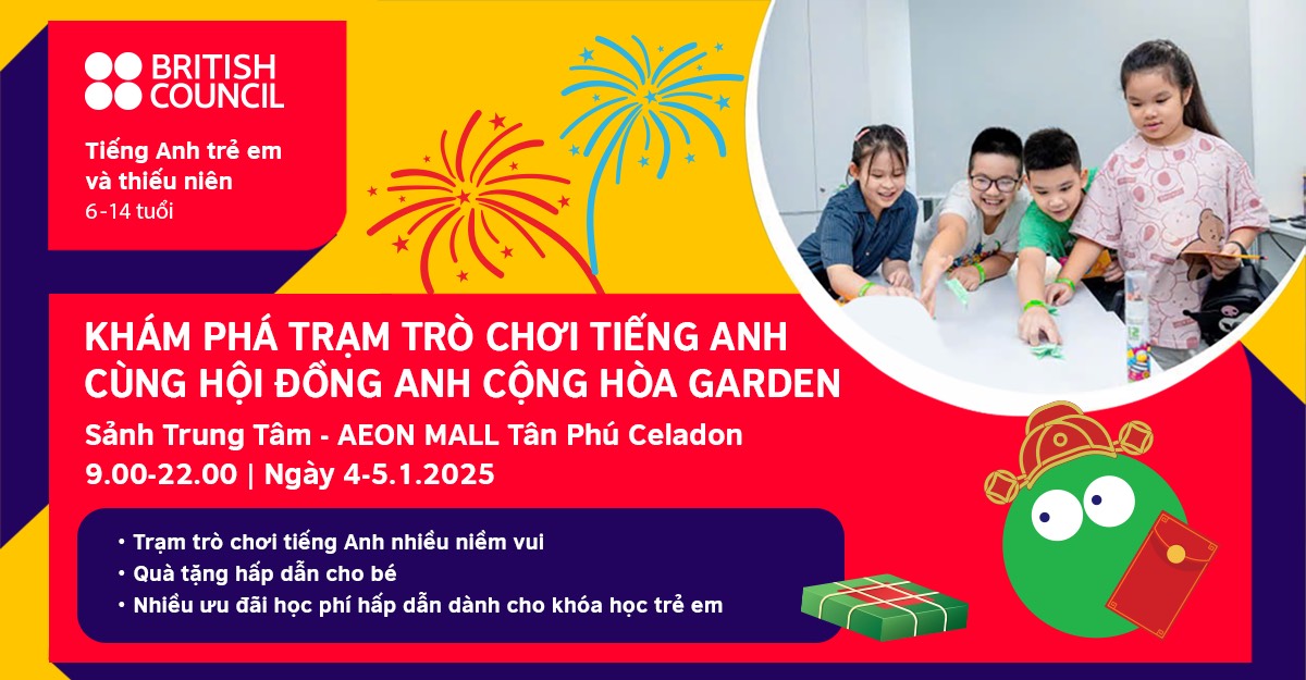 CÙNG CON KHÁM PHÁ ANH NGỮ QUA TRẠM TRÒ CHƠI CÙNG NHIỀU PHẦN QUÀ HẤP DẪN TỪ HỘI ĐỒNG ANH