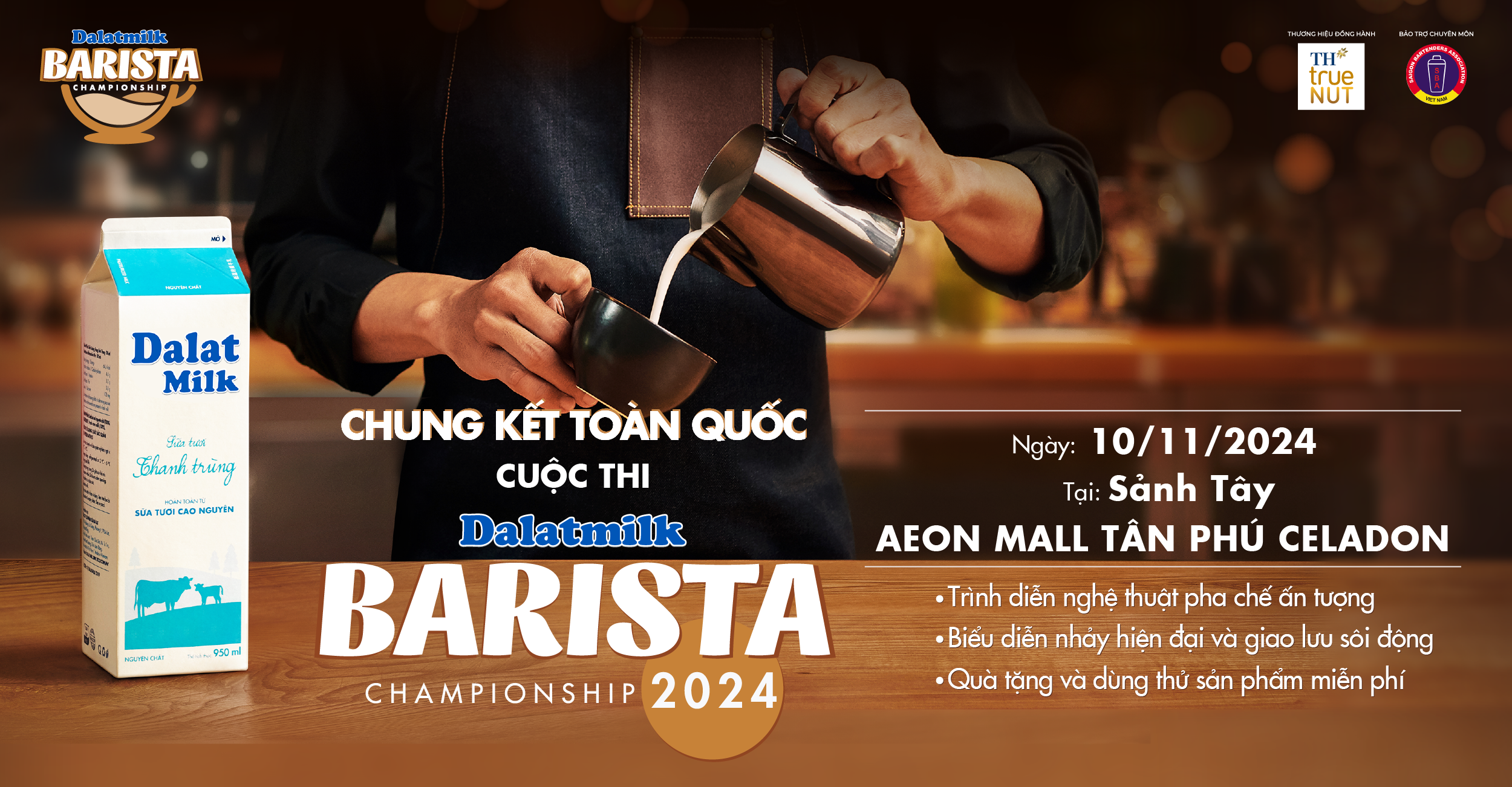 CHUNG KẾT TOÀN QUỐC DALATMILK BARISTA CHAMPIONSHIP 2024 - ĐẮM CHÌM TRONG HÀNH TRÌNH SÁNG TẠO VỚI NGHỆ THUẬT LATTE ART