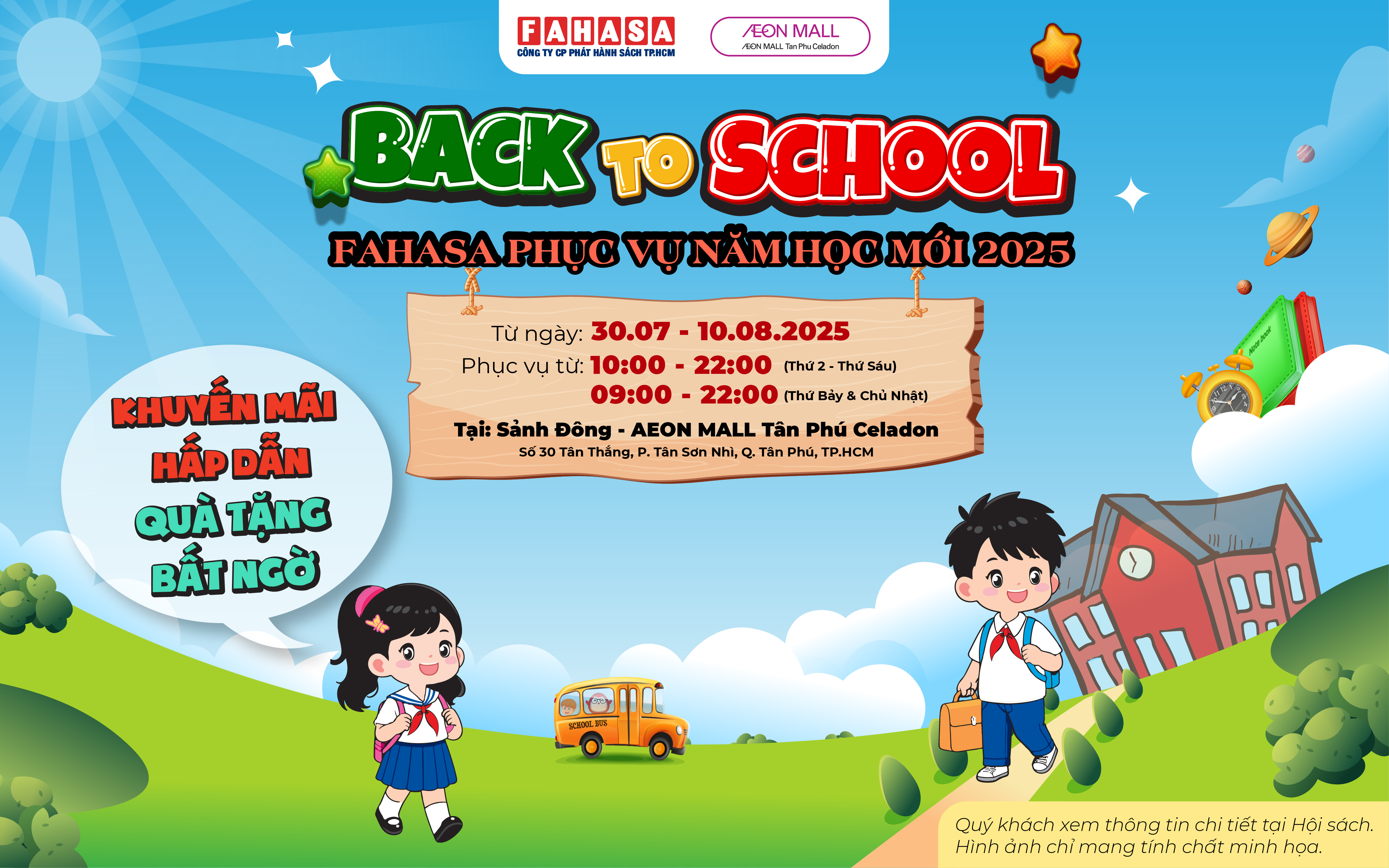 FAHASA PHỤC VỤ NĂM HỌC MỚI HỘI SÁCH BACK TO SCHOOL TẠI AEON MALL TÂN PHÚ CELADON