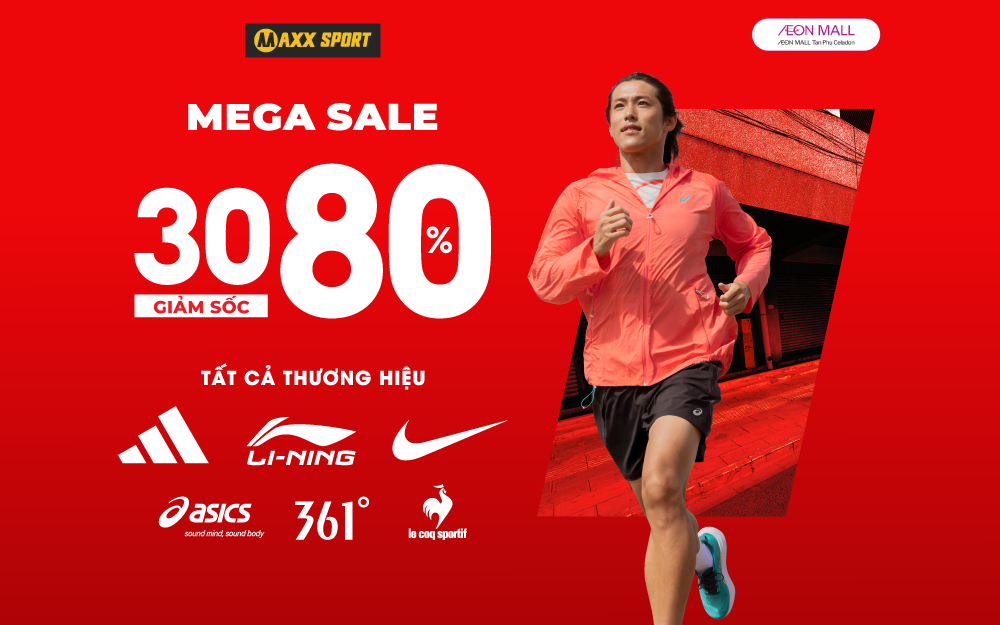 MAXXSPORT SALE TỚI 80% TẠI SẢNH ĐÔNG AEON MALL TÂN PHÚ CELADON