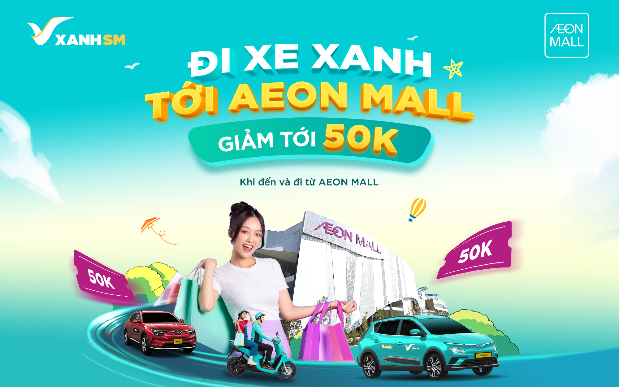 ĐI XE XANH, VI VU ĐẾN AEON MALL TÂN PHÚ CELADON