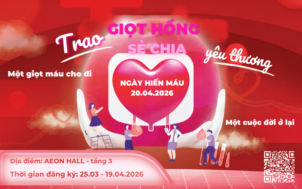 HIẾN MÁU NHÂN ĐẠO | 07:30 ~ 10:00 NGÀY 20/04/2026