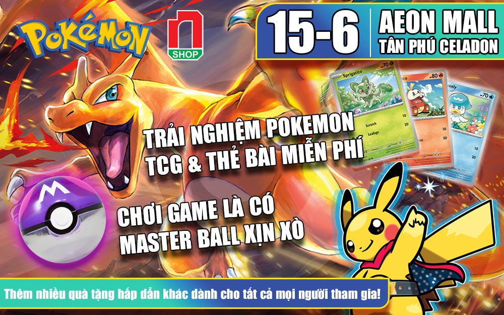 TRẢI NGHIỆM ĐẤU BÀI POKEMON TCG TẠI NSHOP