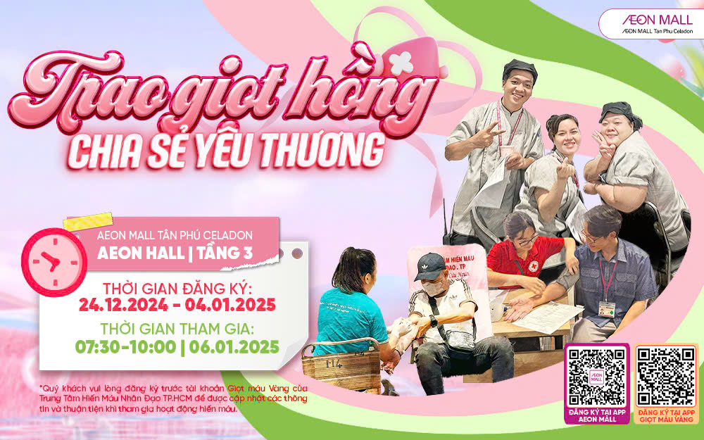 HIẾN MÁU NHÂN ĐẠO | 07:30 ~ 10:00 NGÀY 06/01/2025