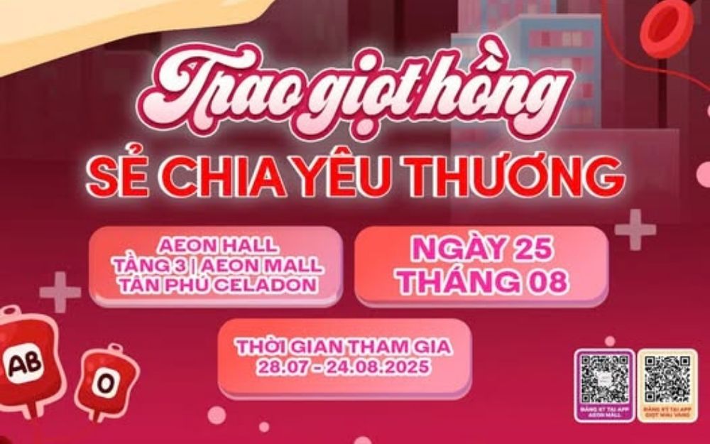 HIẾN MÁU NHÂN ĐẠO | 07:30 ~ 10:00 NGÀY 25/08/2025