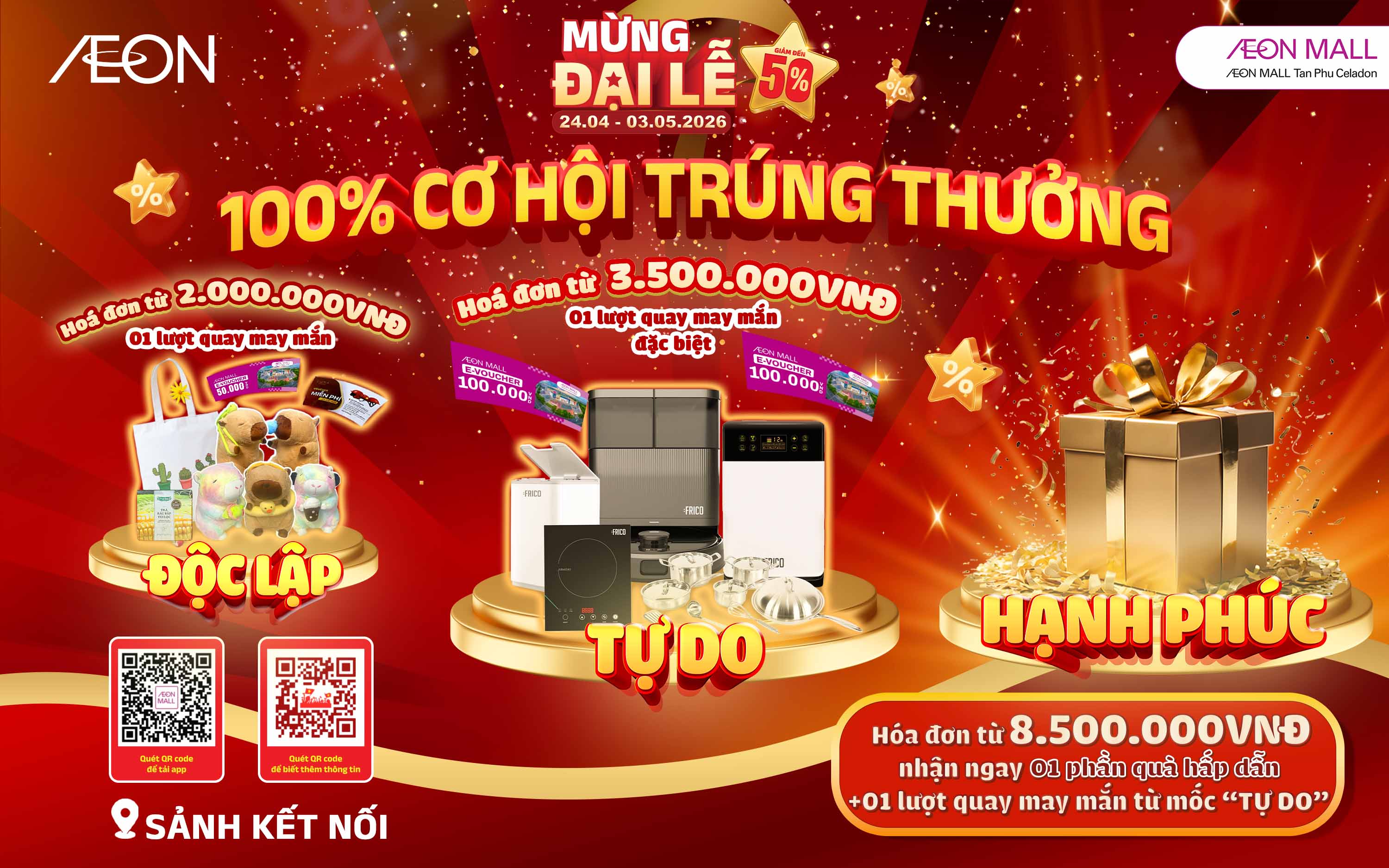 [MEGA SALE] MỪNG ĐẠI LỄ – RINH QUÀ TRÀN TRỀ TẠI AEON MALL TÂN PHÚ CELADON