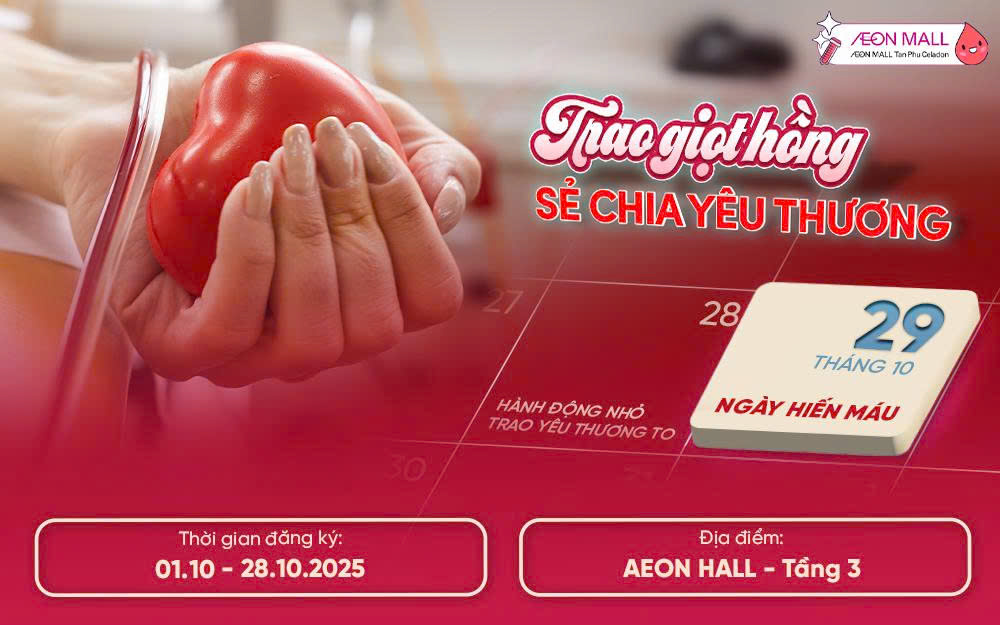 HIẾN MÁU NHÂN ĐẠO | 07:30 ~ 10:00 NGÀY 29/10/2025