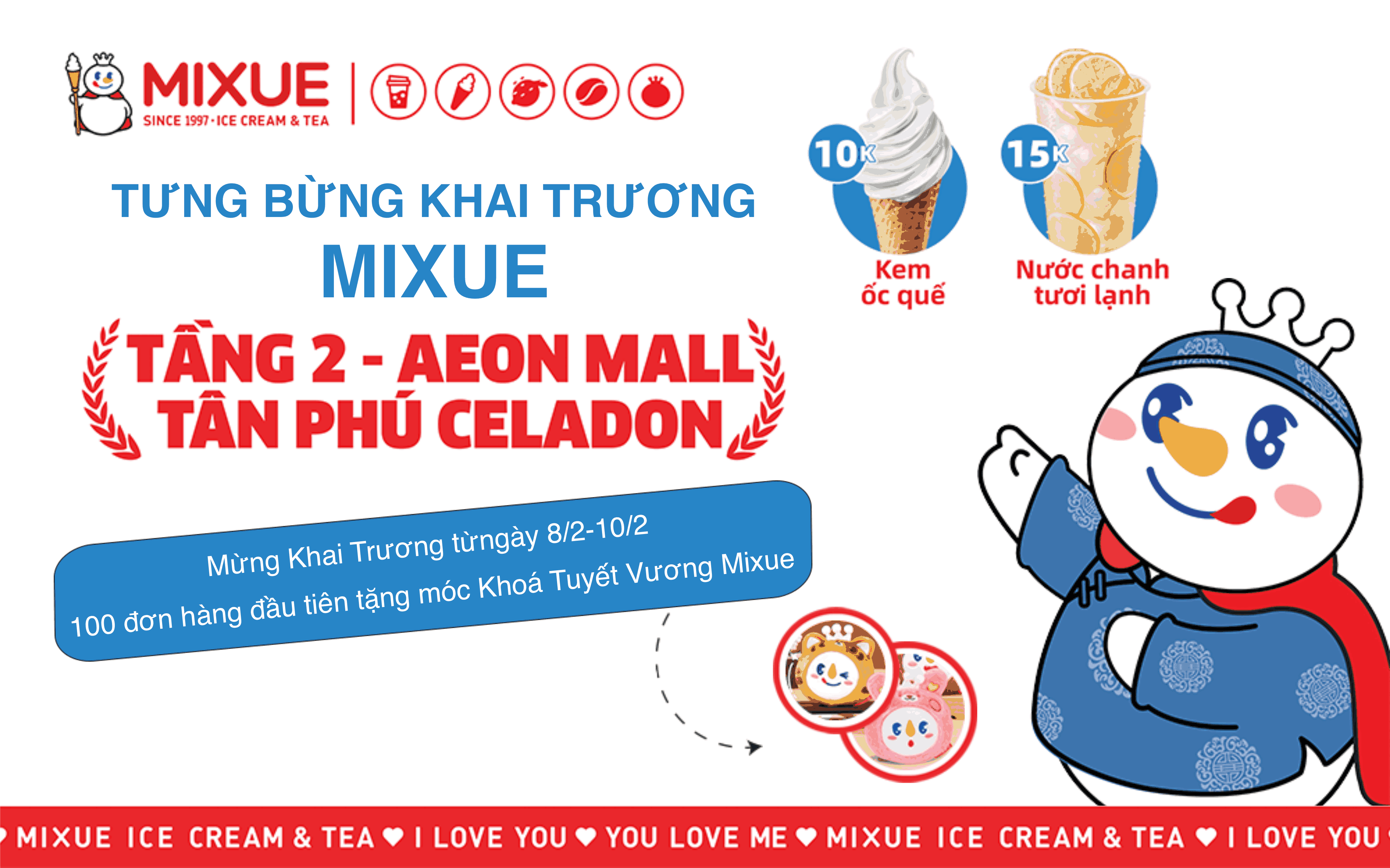 CHÀO ĐÓN MIXUE ĐẾN VỚI AEON MALL TÂN PHÚ CELADON