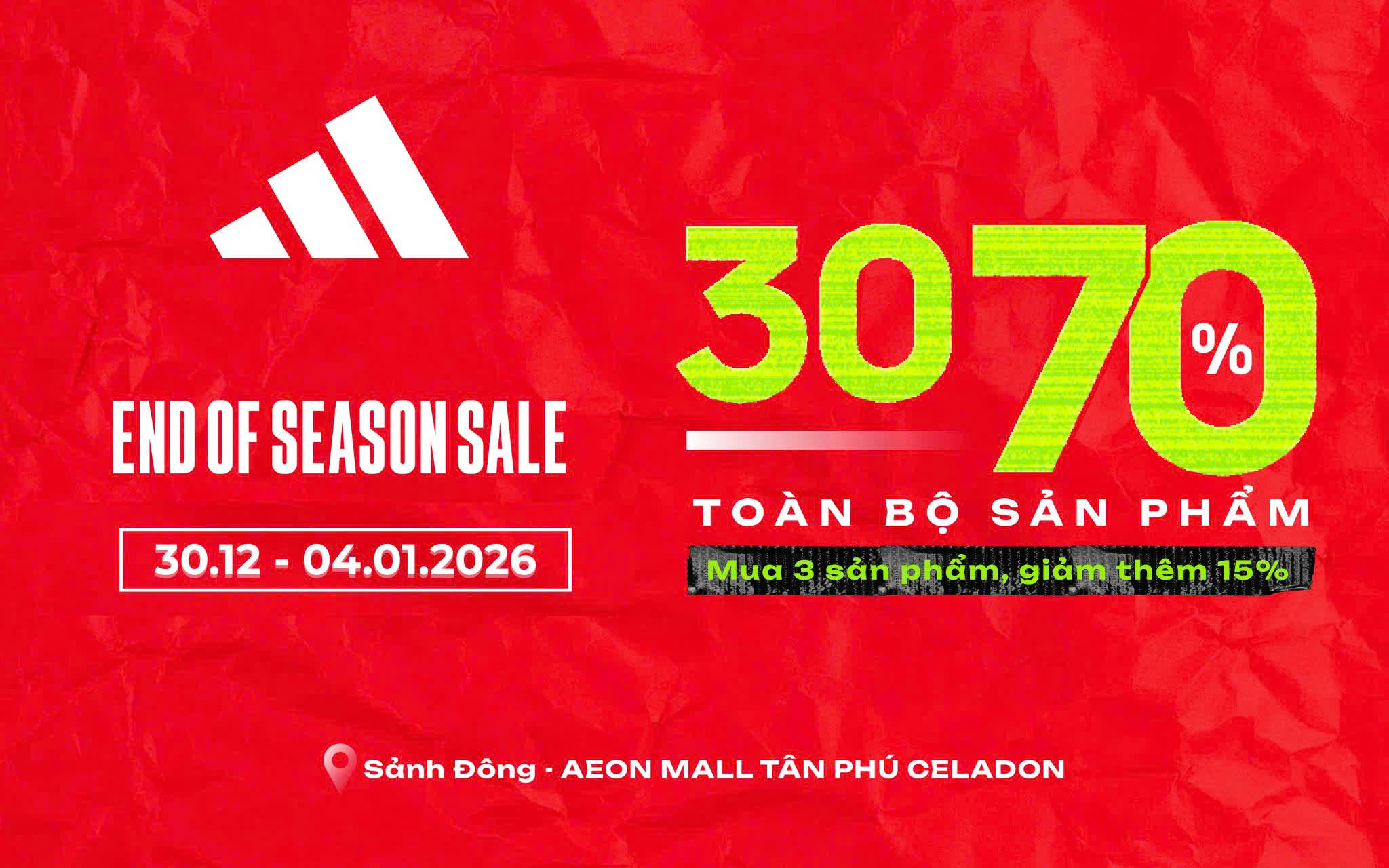 ADIDAS END OF SEASON SALE – MASSIVE CLEARANCE AT AEON MALL TÂN PHÚ ...