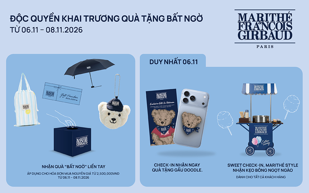 [KHAI TRƯƠNG CỬA HÀNG MỚI] MARITHÉ + FRANÇOIS GIRBAUD – SHOPPING CÓ GU, KHAI TRƯƠNG CÓ QUÀ!