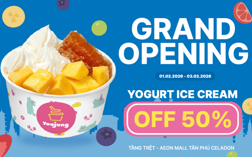 SIÊU KHAI TRƯƠNG TỪ YOAJUNG – ĐẠI TIỆC KEM SỮA CHUA TỔ ONG