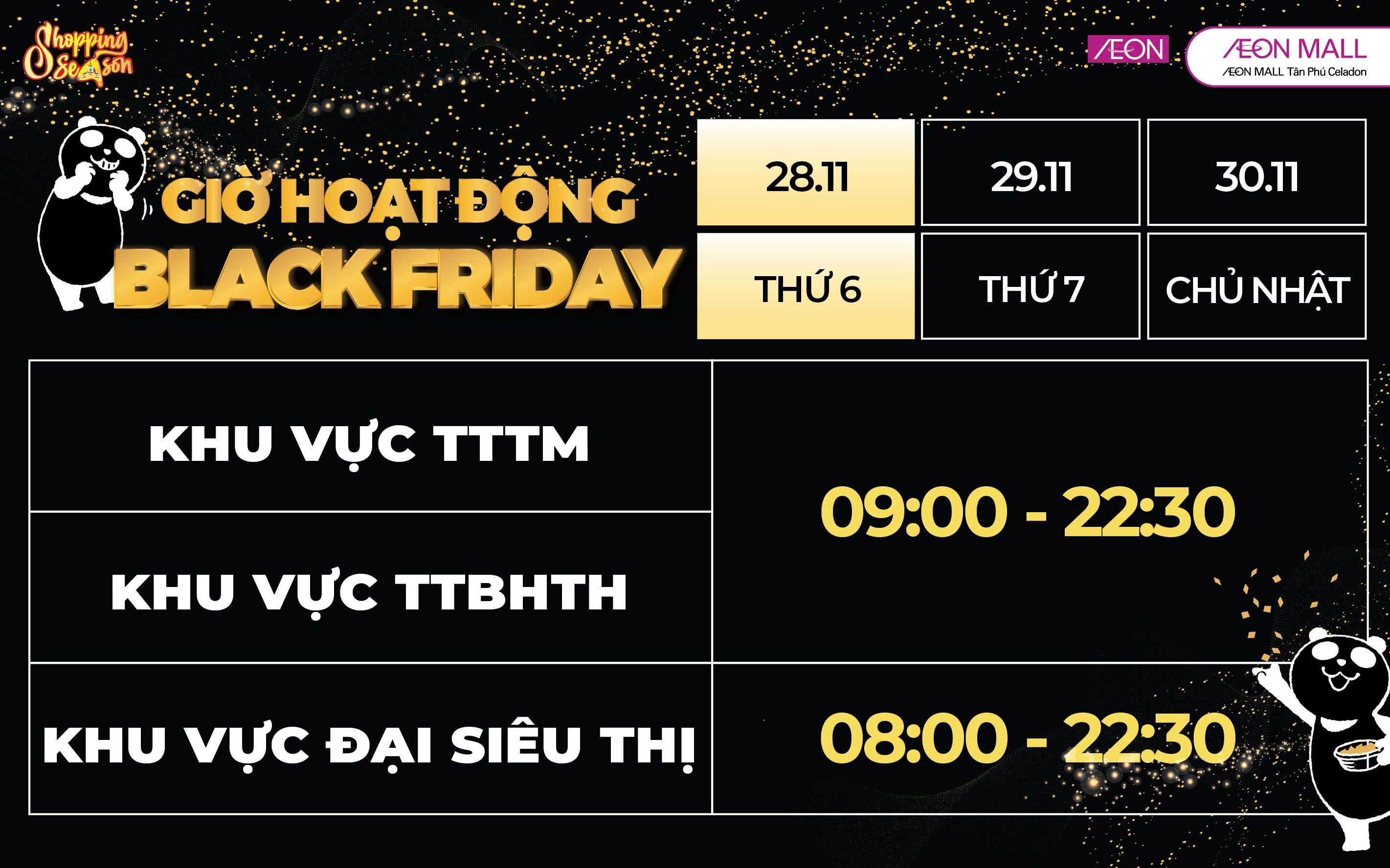 GIỜ HOẠT ĐỘNG BLACK FRIDAY