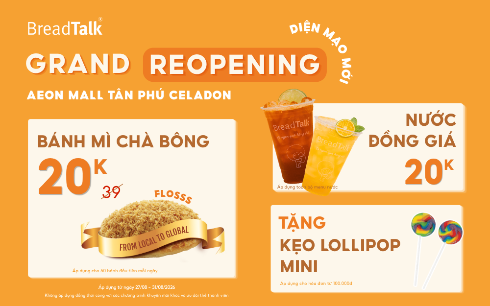 [NÂNG CẤP CỬA HÀNG MỚI] BREAD TALK