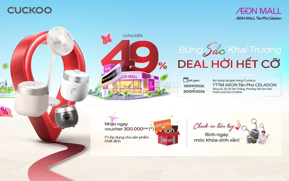 [KHAI TRƯƠNG CỬA HÀNG] CUCKOO VINA CHÍNH THỨC TẠI AEON MALL TÂN PHÚ CELADON