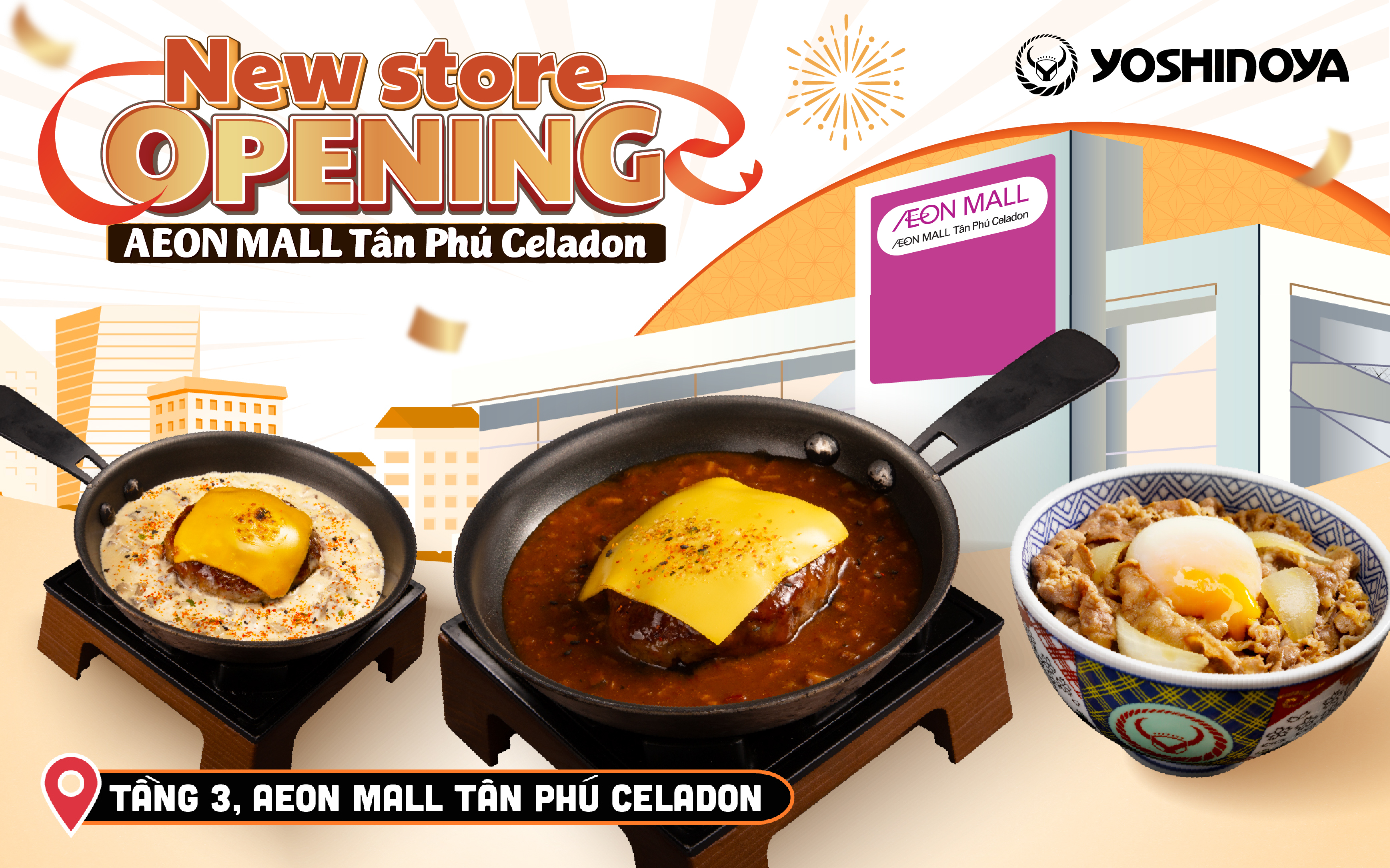 CHÀO MỪNG YOSHINOYA CÓ MẶT TẠI AEON MALL TÂN PHÚ CELADON