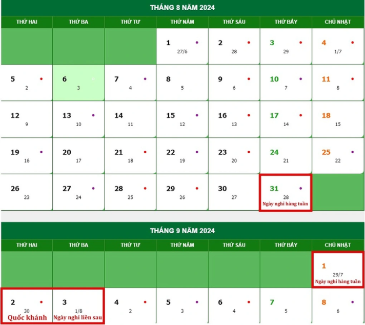 LỄ QUỐC KHÁNH 2/9 NĂM 2024 ĐƯỢC NGHỈ MẤY NGÀY?