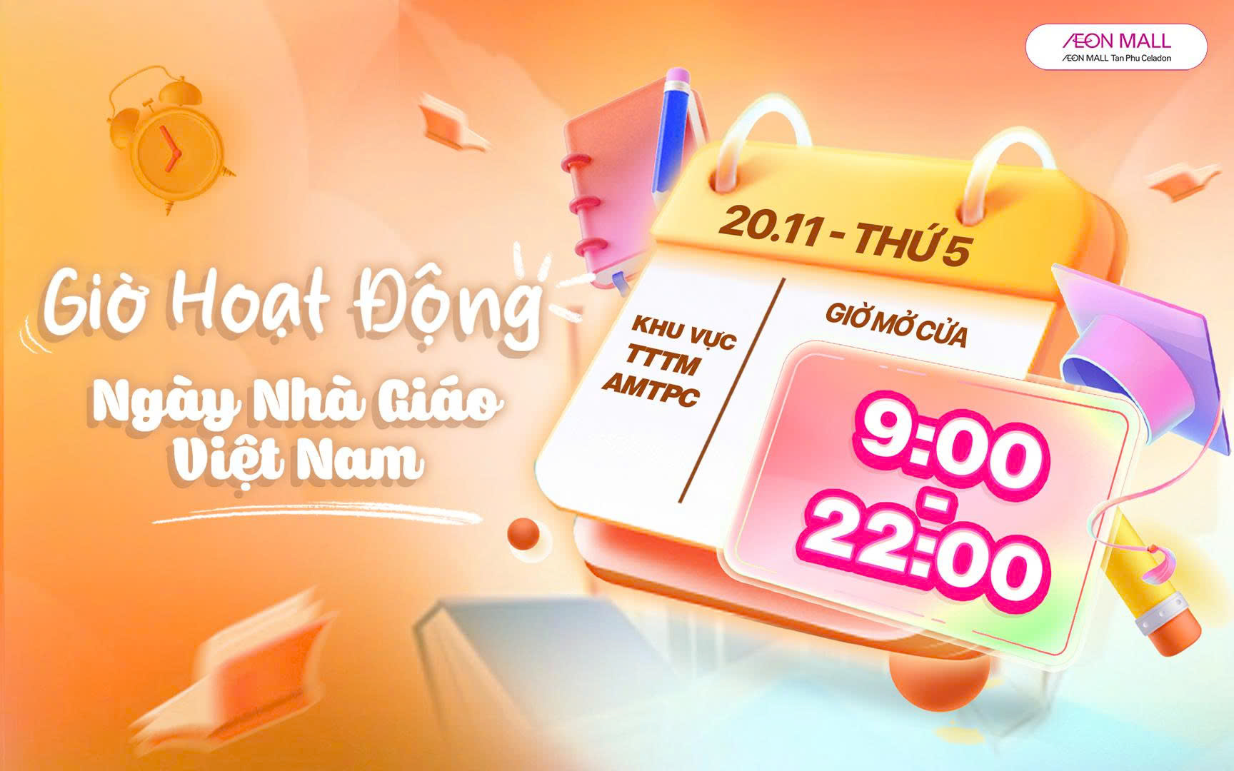 THÔNG BÁO GIỜ HOẠT ĐỘNG LỄ 20/11