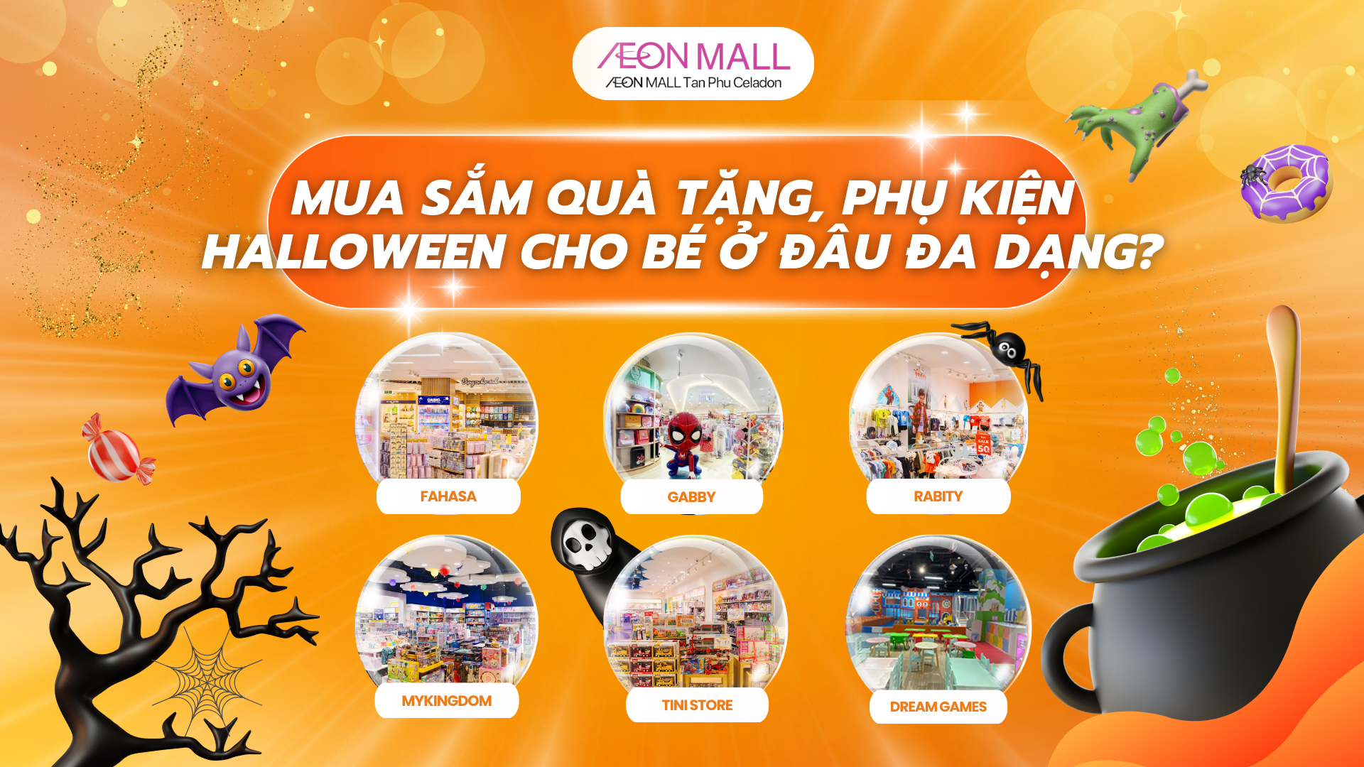 MUA SẮM PHỤ KIỆN HALLOWEEN CHO BÉ Ở ĐÂU ĐA DẠNG