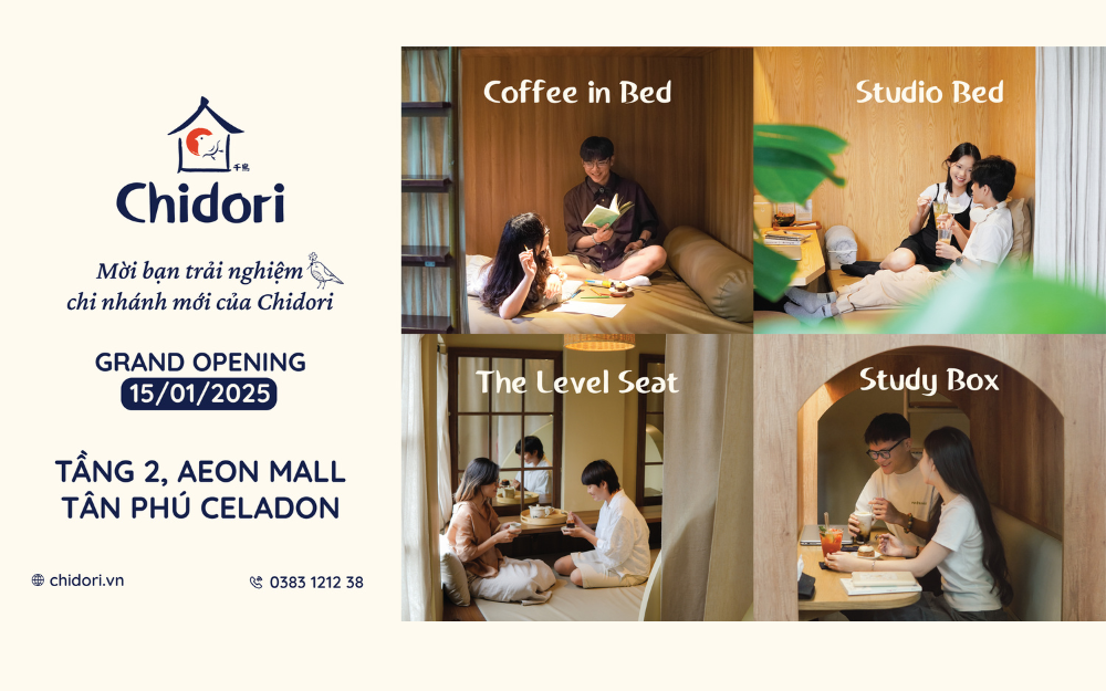 CHIDORI COFFEE IN BED TRẠM DỪNG CHÂN THƯ THÁI GIỮA KHÔNG GIAN NĂNG ĐỘNG