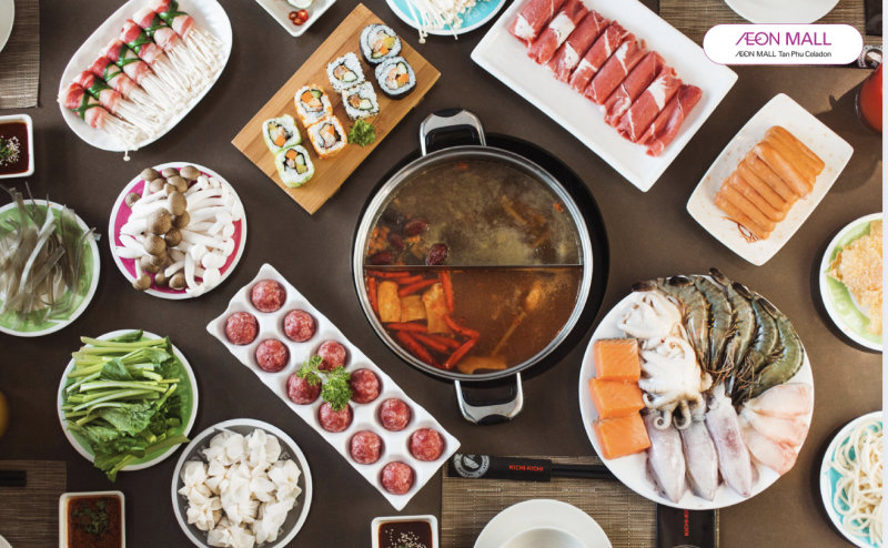 Kichi Kichi: Giá và thực đơn buffet lẩu băng chuyền chuẩn Nhật