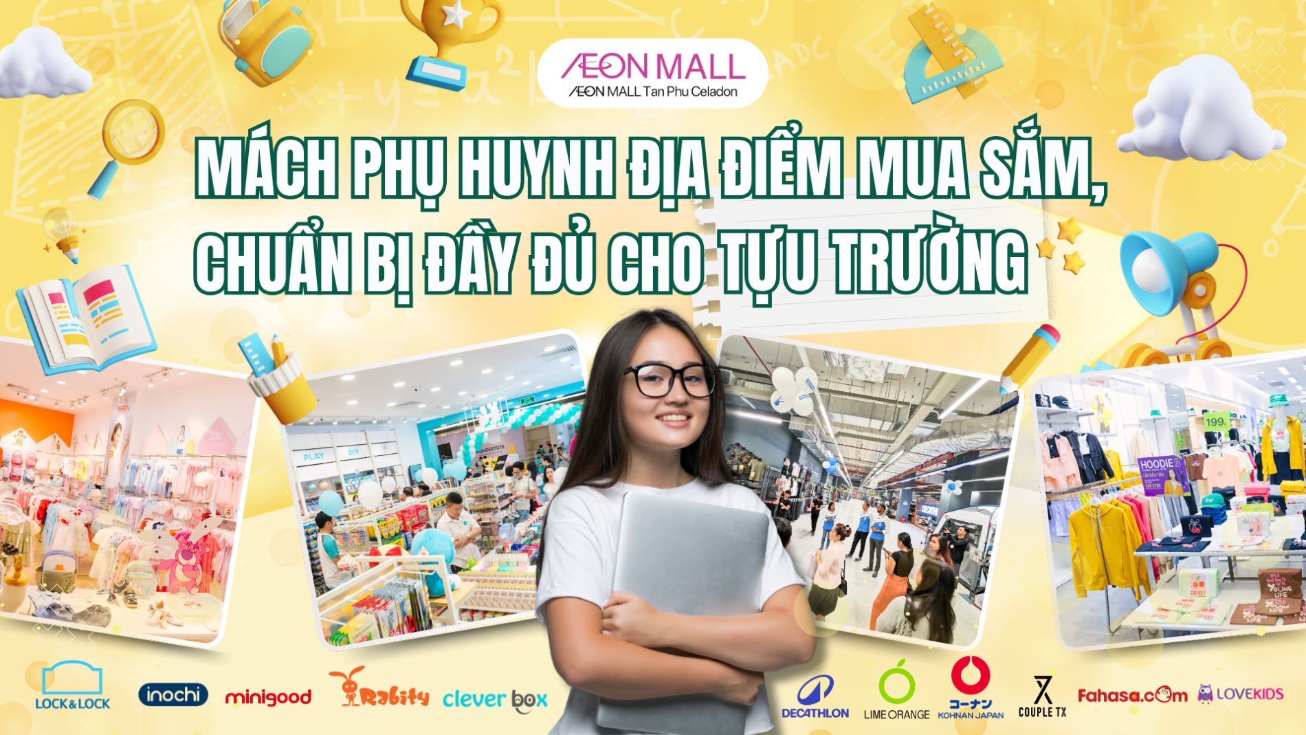 MÁCH PHỤ HUYNH ĐỊA ĐIỂM MUA SẮM, CHUẨN BỊ ĐẦY ĐỦ CHO TỰU TRƯỜNG