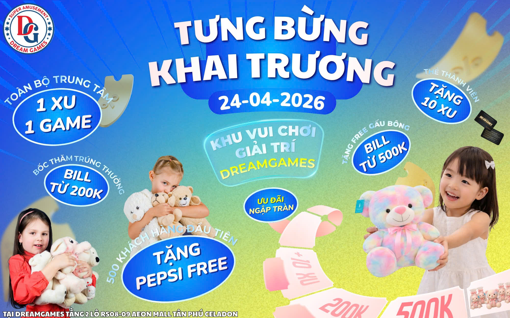 [KHAI TRƯƠNG CỬA HÀNG MỚI] DREAM GAMES AEON MALL TÂN PHÚ CELADON