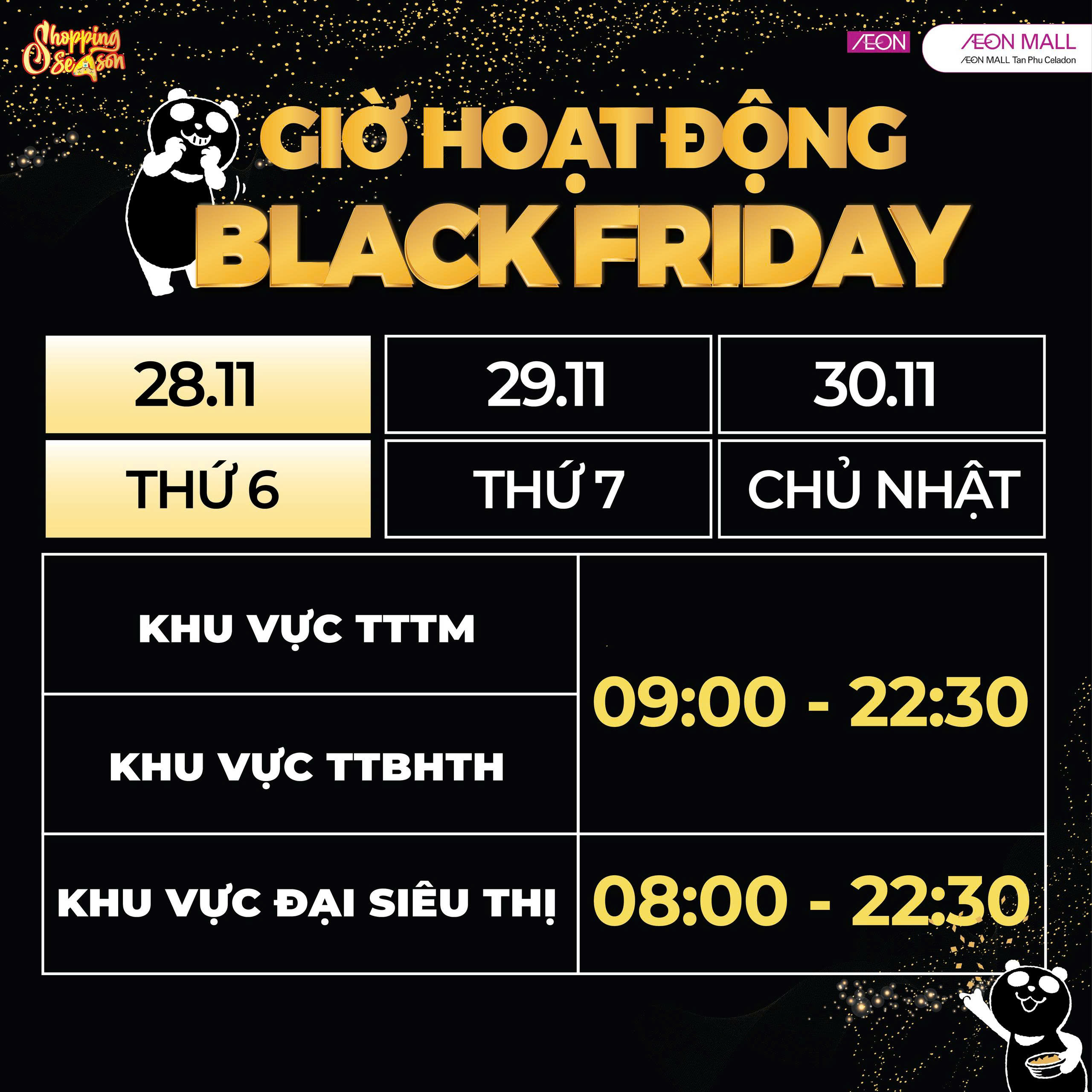 GIỜ HOẠT ĐỘNG BLACK FRIDAY