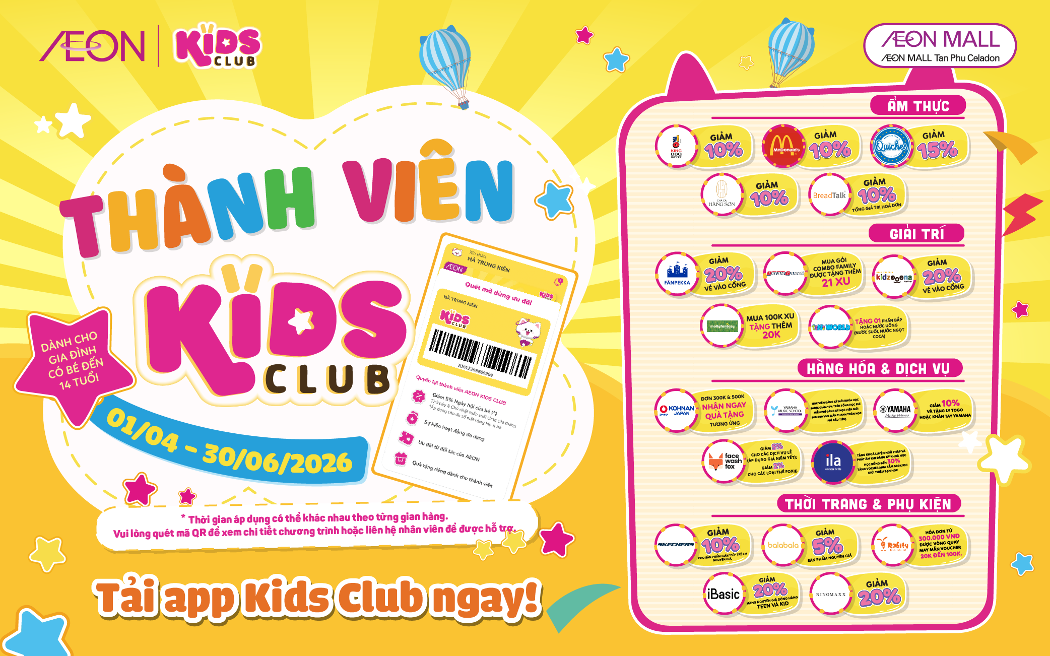THÀNH VIÊN KIDS CLUB | 01.04 - 31.07.2026
