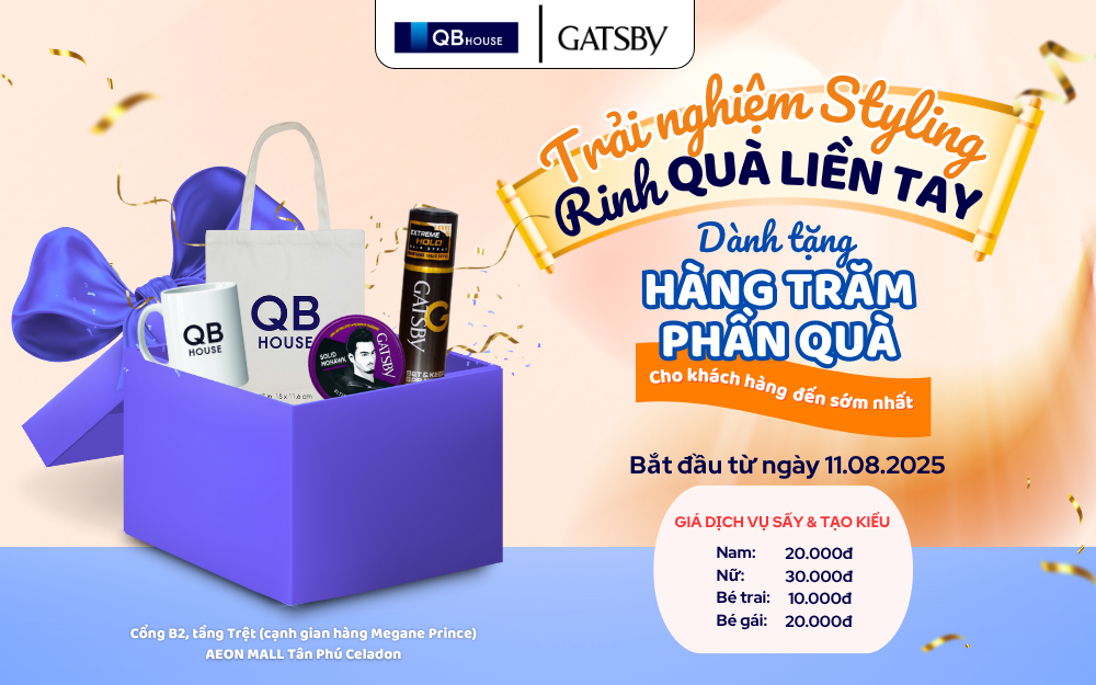 QB HOUSE RA MẮT DỊCH VỤ SẤY & TẠO KIỂU