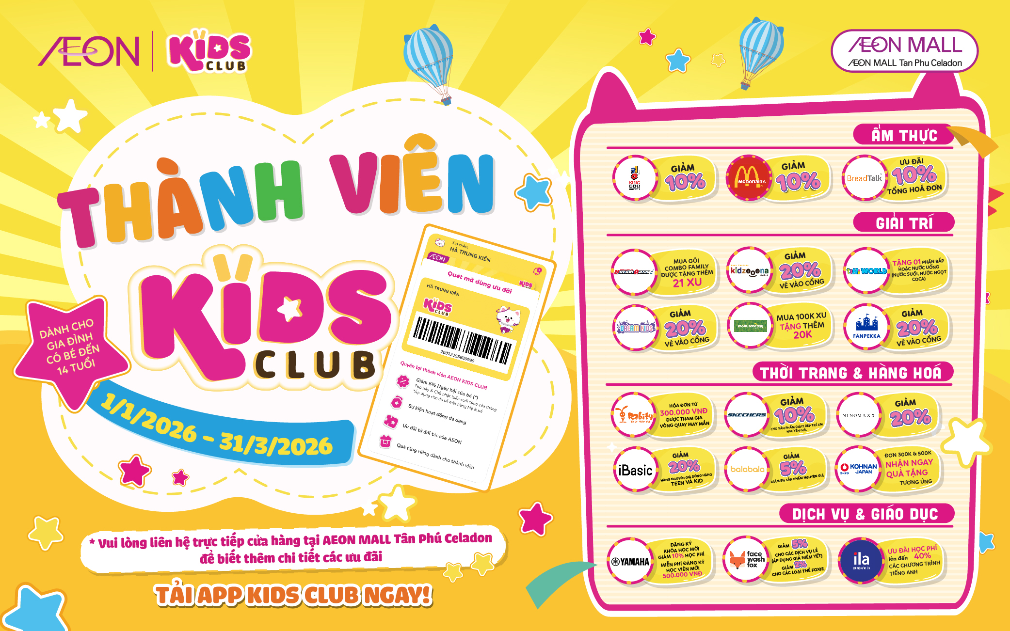  THÀNH VIÊN KIDS CLUB | 01.01 - 31.03.2026