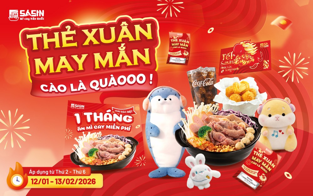 THẺ XUÂN MAY MẮN – CÀO LÀ QUÀO VỚI QUÀ CỰC ĐỈNH TỪ SASIN!