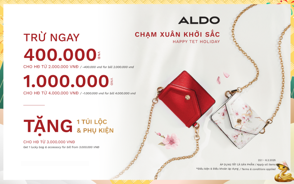 ALDO | CHẠM XUÂN KHỞI SẮC RƯỚC TÚI LỘC VỀ NHÀ