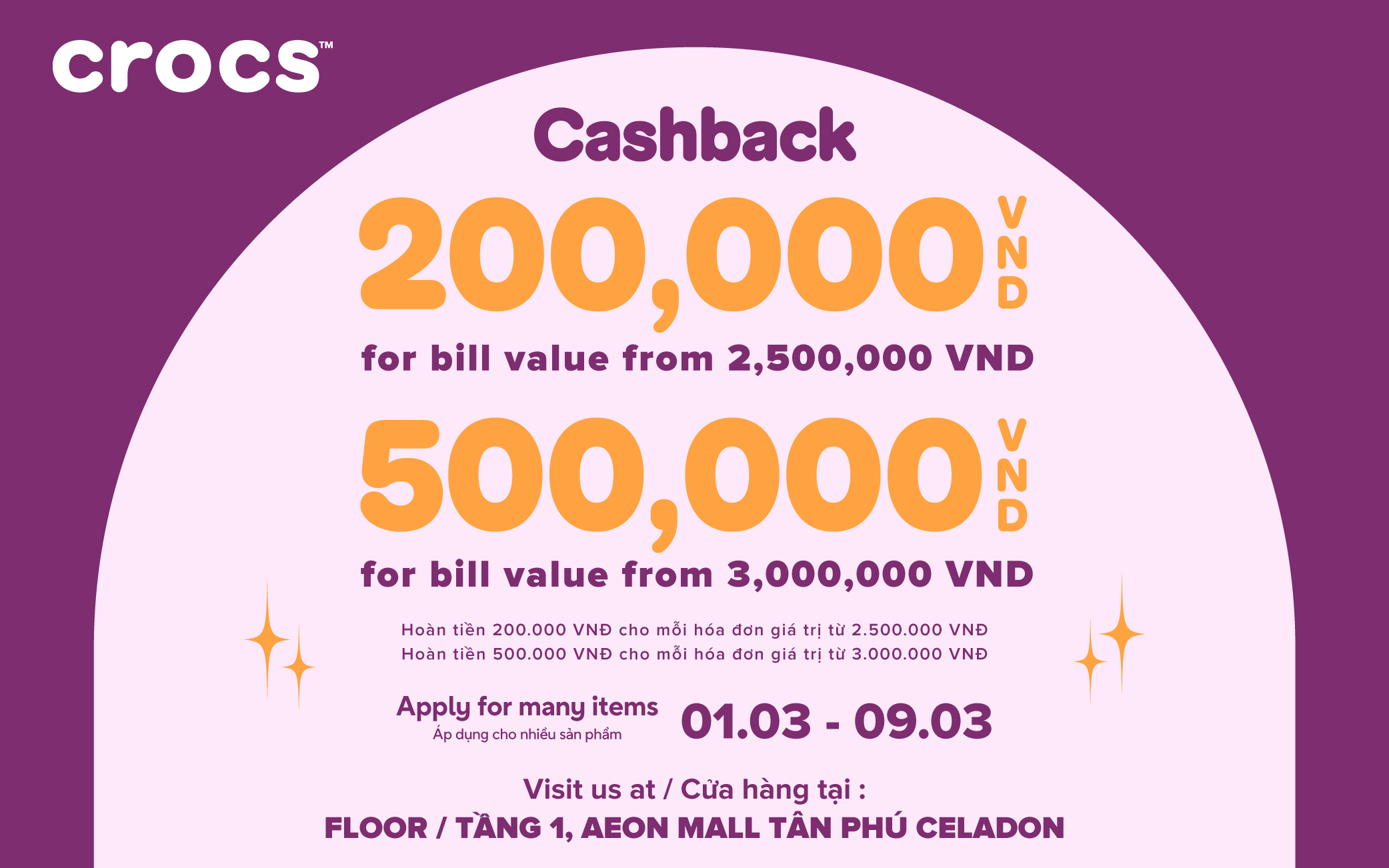 CROCS TUNG DEAL X3 MỪNG 8/3