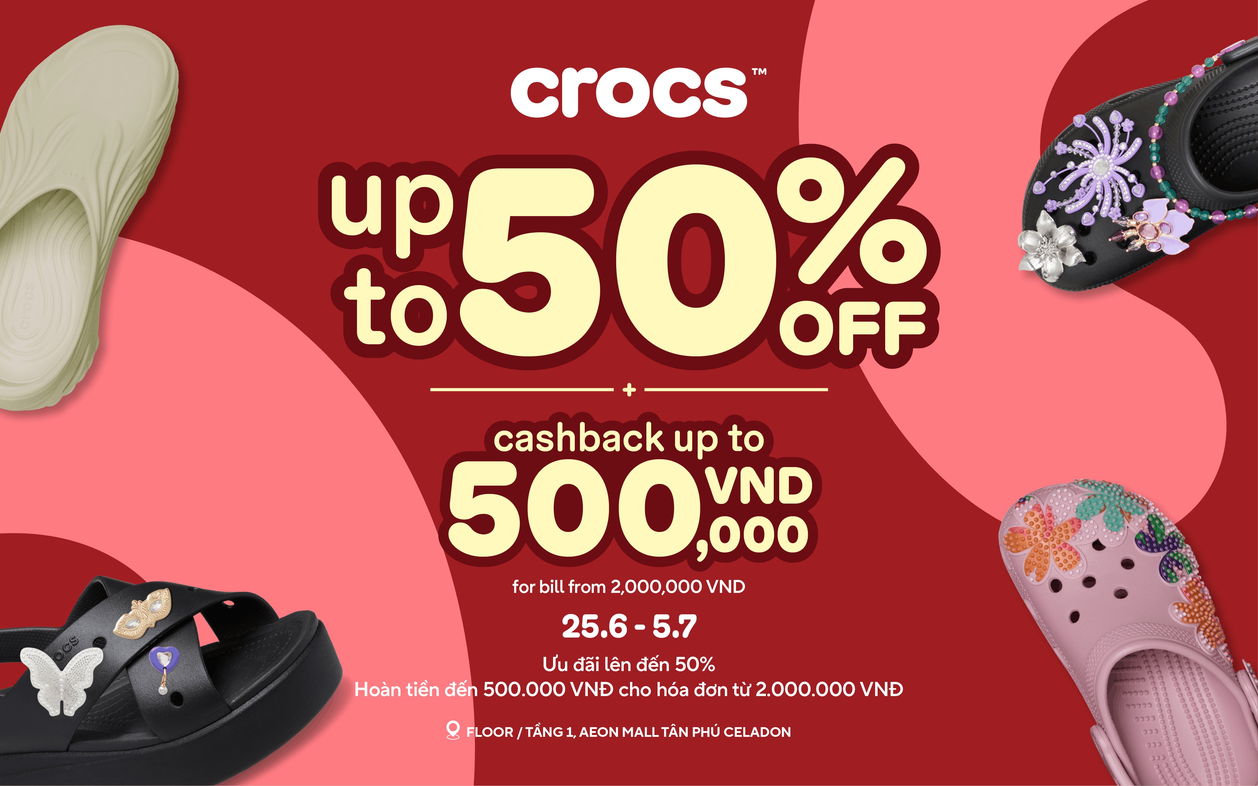 CROCS | DEAL HỜI NỬA GIÁ, HOÀN TIỀN CỰC ĐÃ