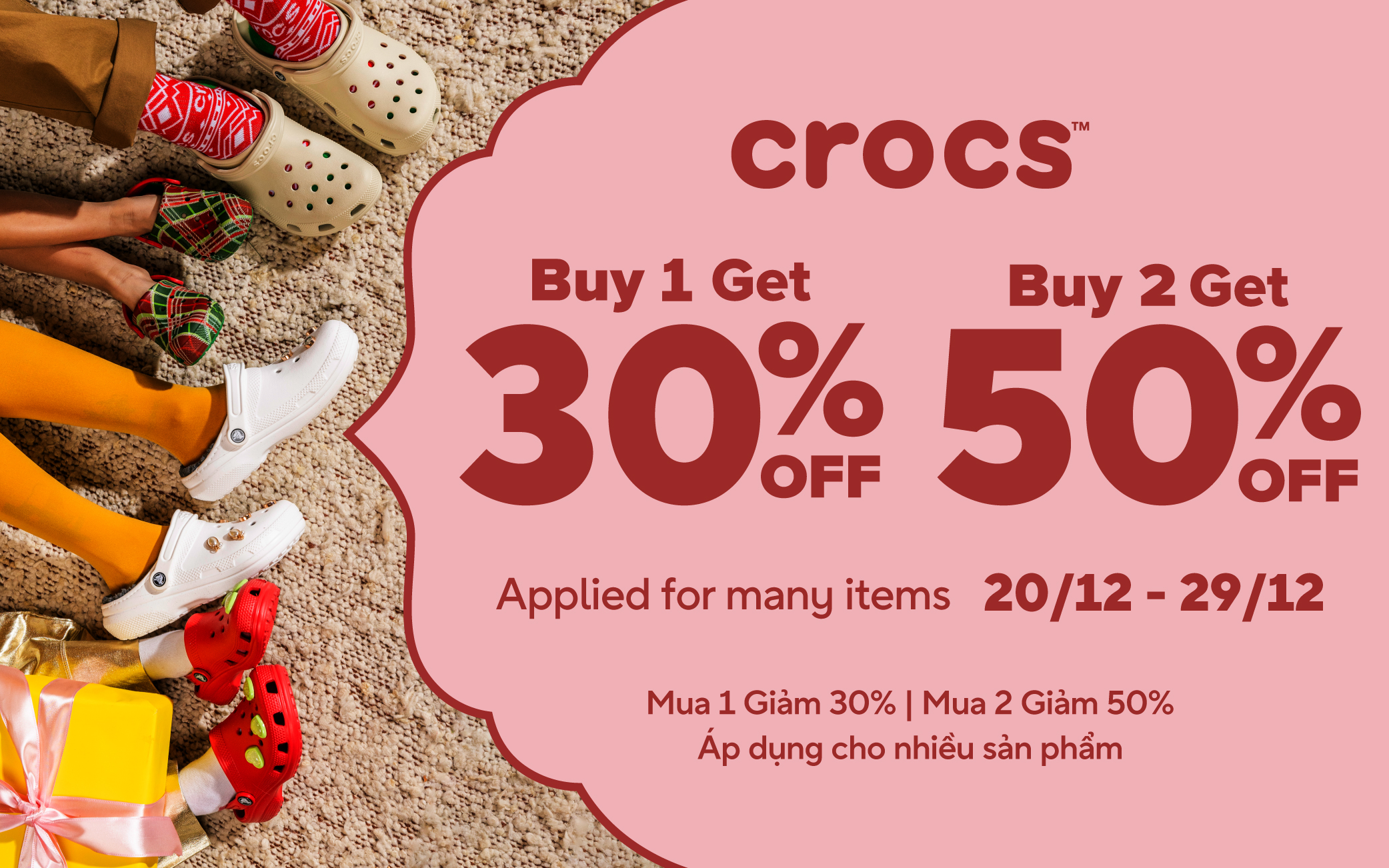 CROCS BÙNG NỔ "TIỆC SALE" LỚN CUỐI NĂM