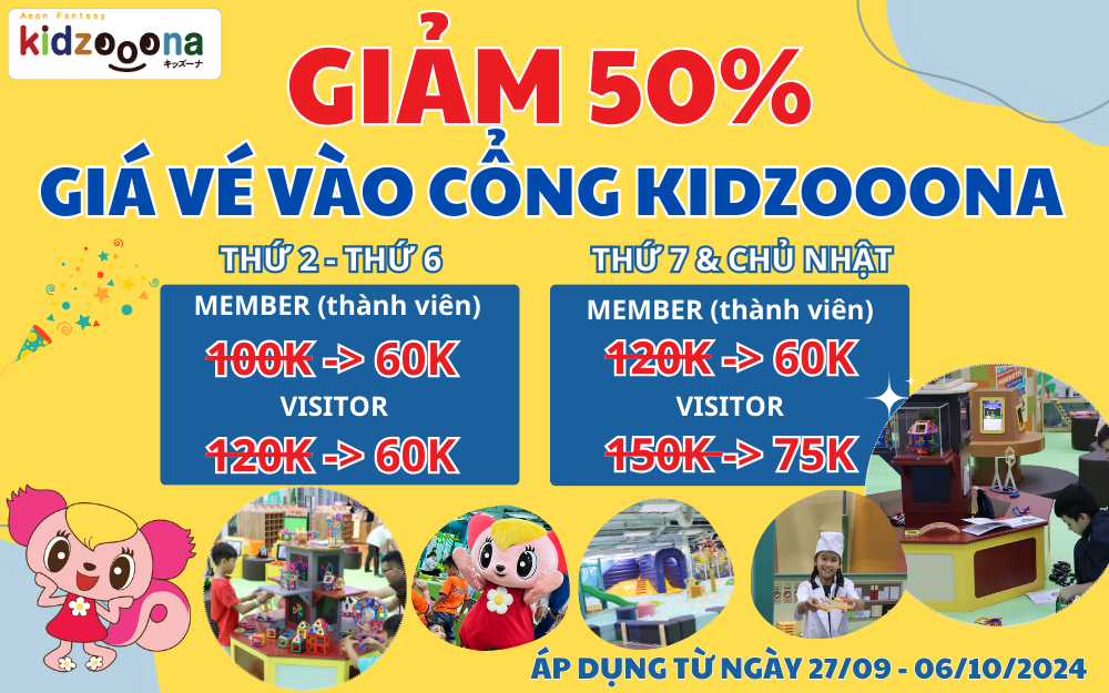 KHU VUI CHƠI KIDZOOONA - AEON MALL TÂN PHÚ CELADON ĐÃ TRỞ LẠI