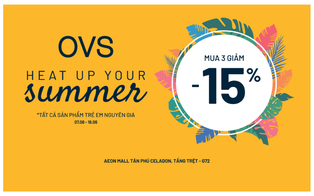 HEAT UP YOUR SUMMER WITH THE HOTTEST DEAL FROM OVS AEON MALL TÂN PHÚ CELADON