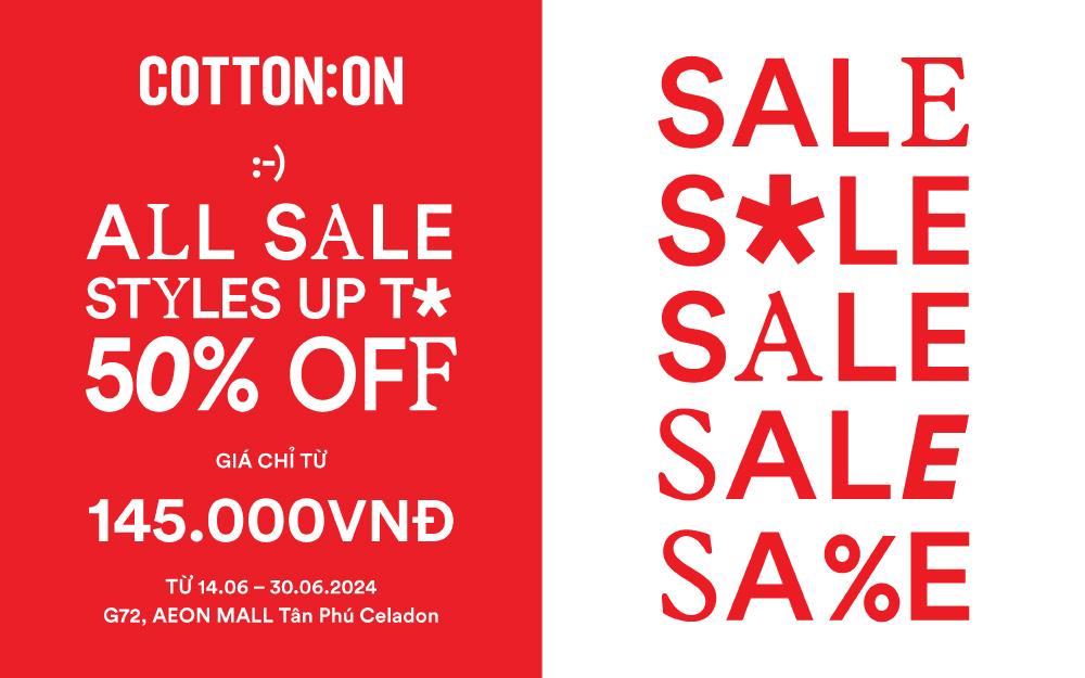 COTTON ON END OF SEASON SALE 50% OFF, ONLY FROM 145K