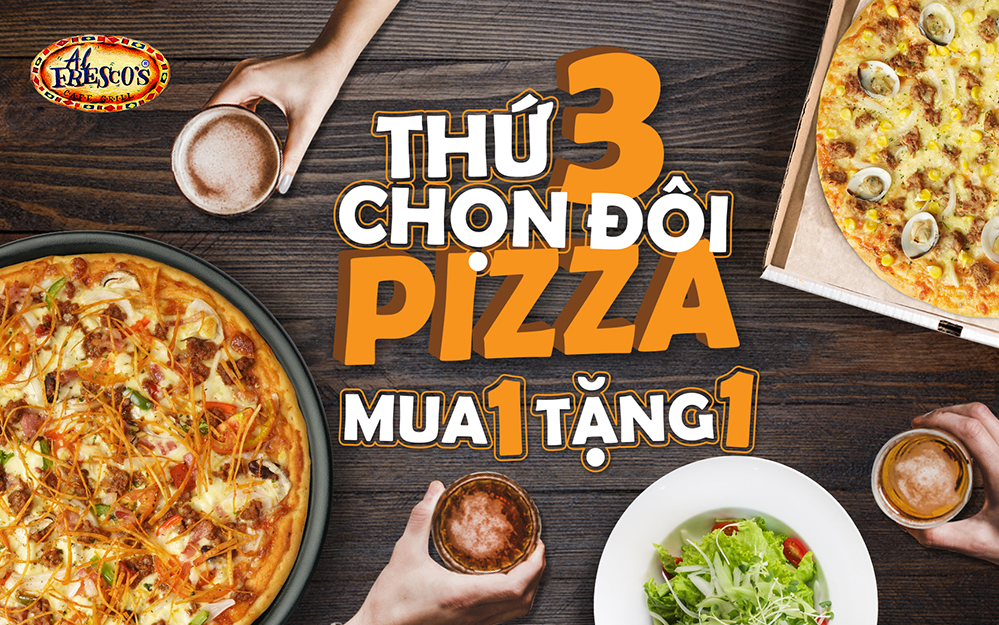 ƯU ĐÃI THỨ 3 – MUA 1 TẶNG 1 PIZZA