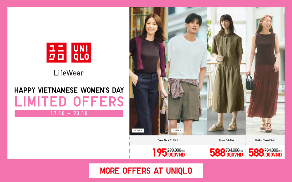 ƯU ĐÃI MỪNG NGÀY PHỤ NỮ VIỆT NAM TẠI UNIQLO 17.10 - 23.10