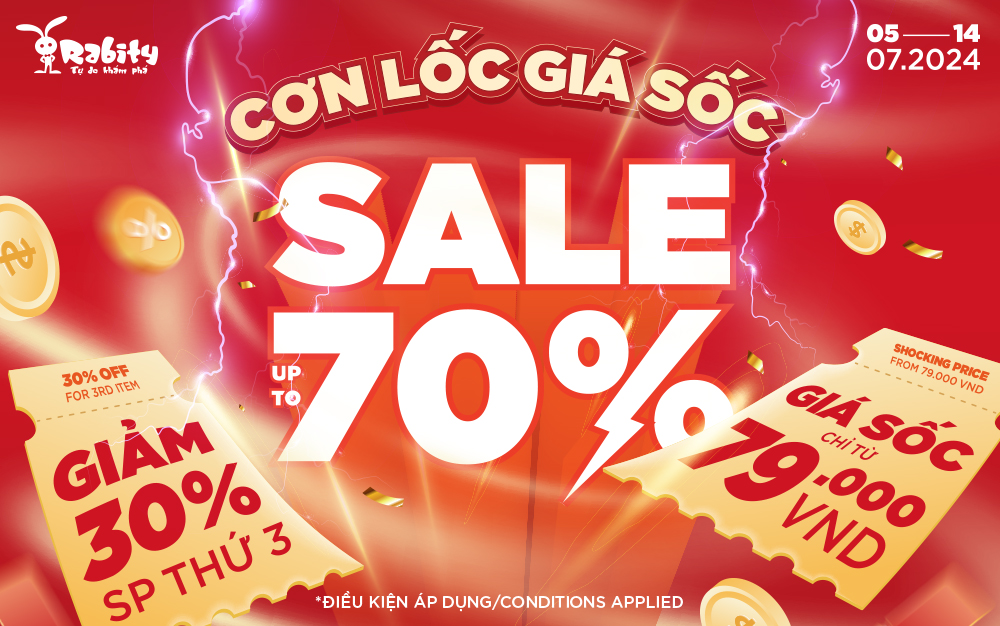 GIẢM KỊCH SÀN ĐẾN 70% TOÀN CỬA HÀNG, CHỈ TỪ 79.000 VND