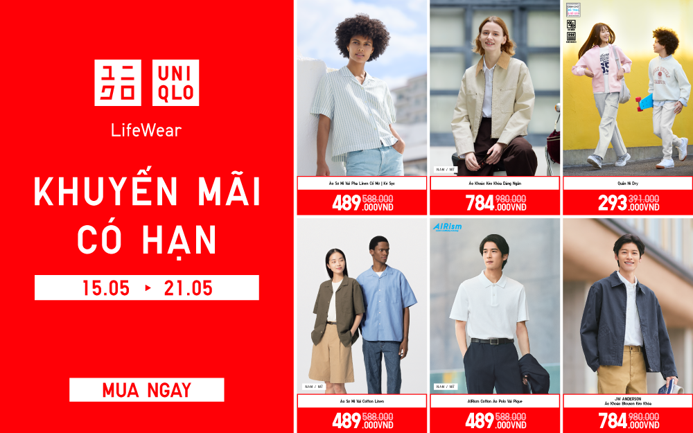ĐÓN HÈ THOẢI MÁI CÙNG LOẠT ƯU ĐÃI HÁP DẪN TỪ UNIQLO      