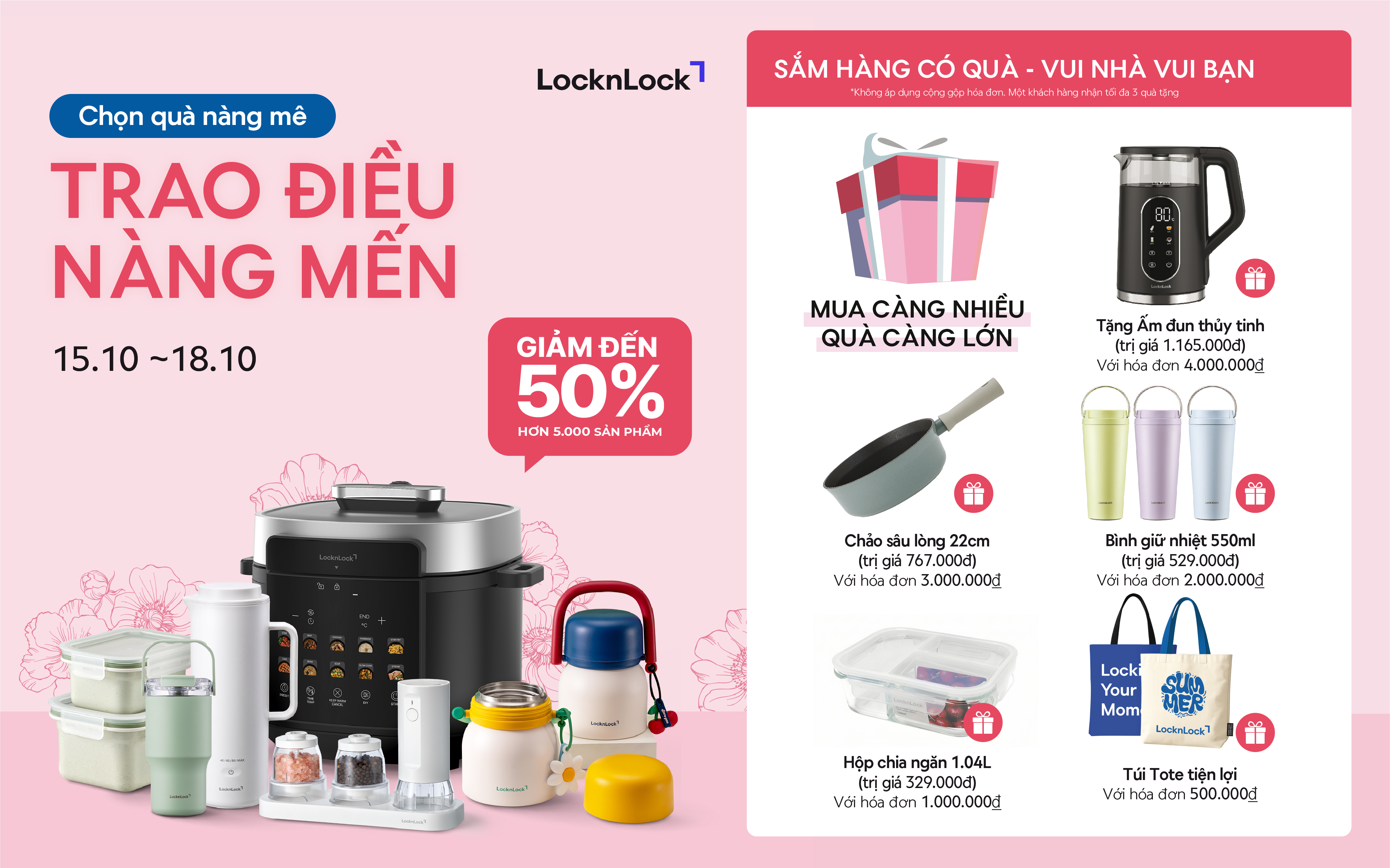 LOCKNLOCK BIG SALE – CHỌN QUÀ NÀNG MÊ, TRAO ĐIỀU NÀNG MẾN